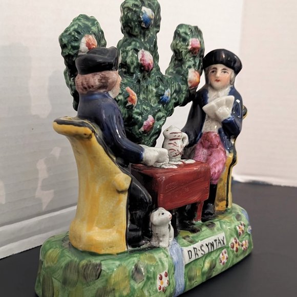 Antique Staffordshire Pottery "Dr Syntax Playing at Cards" - Picture 3 of 7